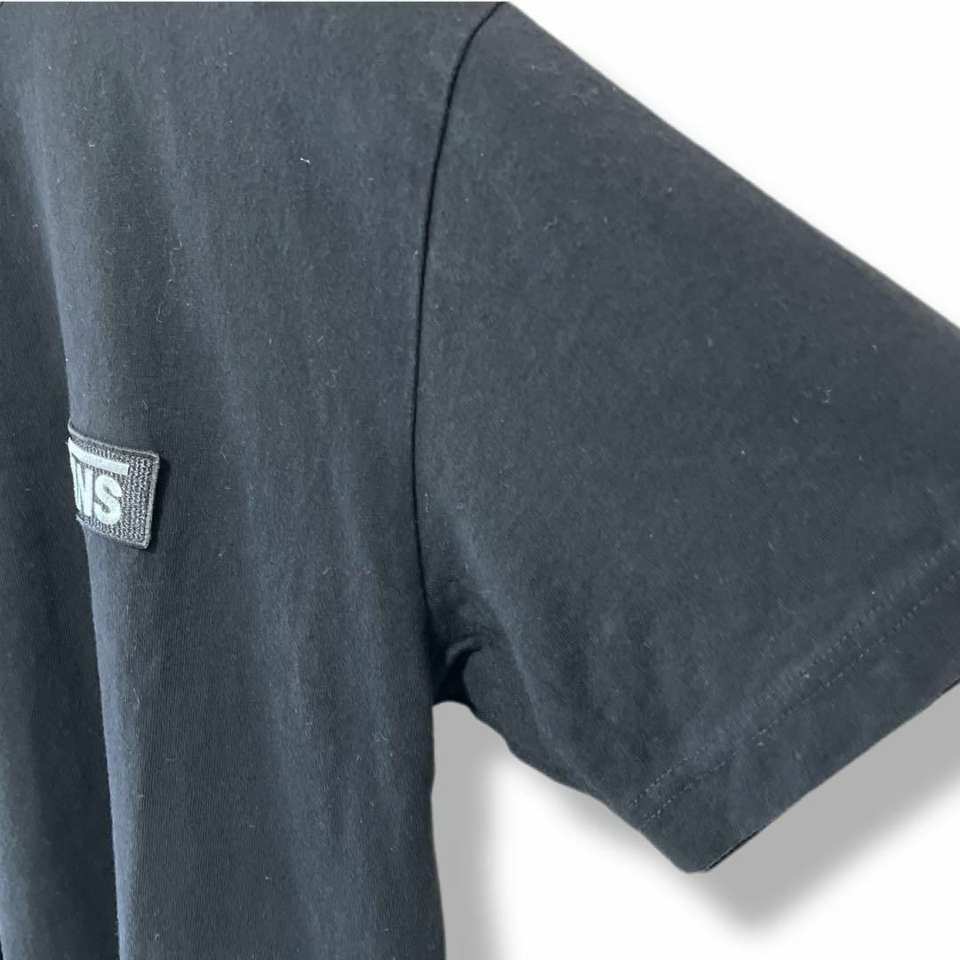 VANS(ヴァンズ)のバンズ Tシャツ クルーネック 古着 M ワンポイントロゴ 無地 黒b64 メンズのトップス(Tシャツ/カットソー(半袖/袖なし))の商品写真