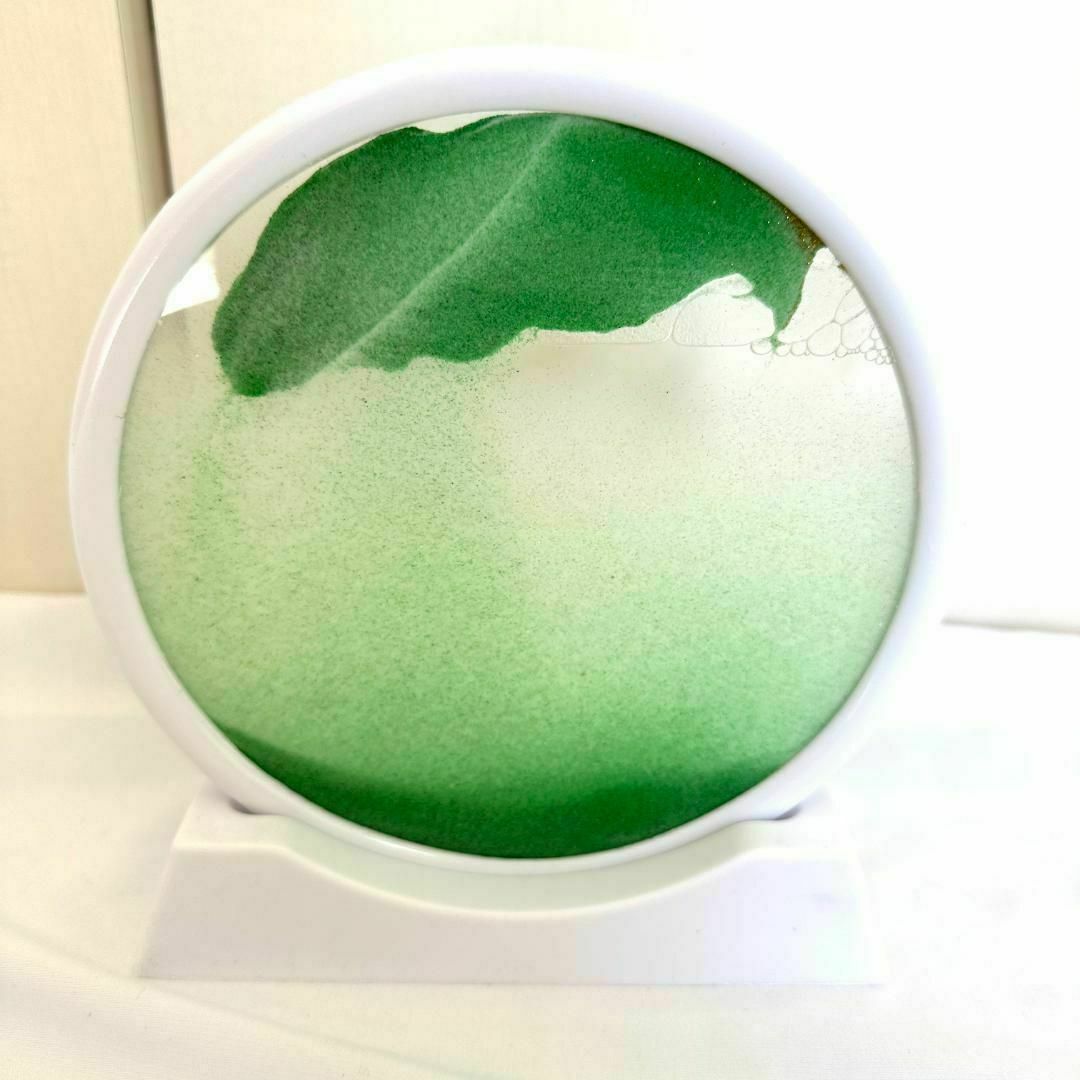 白緑　３D サンドピクチャー卓上 置物 動く砂のアート 幻想的　サンドアート インテリア/住まい/日用品のインテリア小物(置物)の商品写真