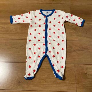 プチバトー(PETIT BATEAU)のプチバトー　足つきカバーオール　3m 60cm(カバーオール)