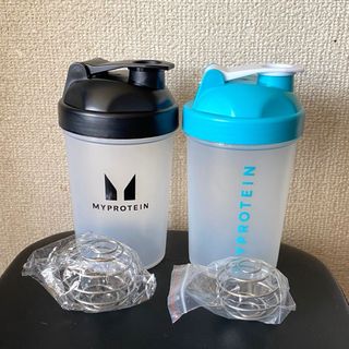 マイプロテイン(MYPROTEIN)のマイプロテイン　 シェイカー400ml×2本（黒＆青）(トレーニング用品)