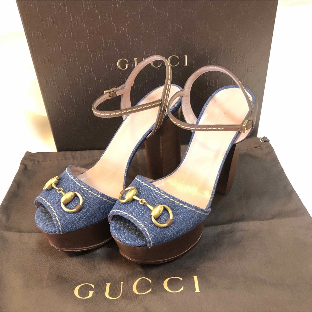 Gucci(グッチ)の【全国送料無料】GUCCI グッチ　ホースビット デニム ストラップ サンダル レディースの靴/シューズ(サンダル)の商品写真