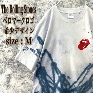 IT144 激レアUS古着ザローリングストーンズベロマークロゴタイダイTシャツ(Tシャツ/カットソー(半袖/袖なし))