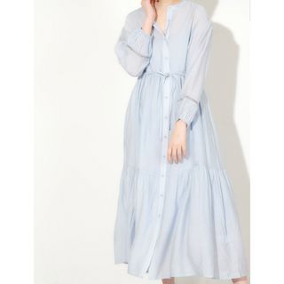 ナチュラルクチュール(natural couture)のナチュラルクチュール　たっぷりギャザー　2WAY ティアード　シャツ　ワンピース(ロングワンピース/マキシワンピース)