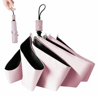 【色: pink】日傘 折りたたみ傘 全遮光 自動開閉 超軽量 わずか227g (その他)