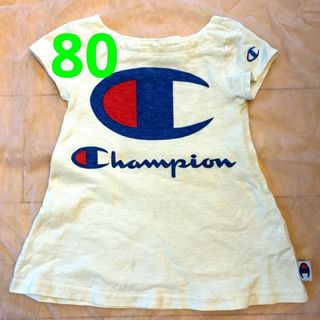 Champion - ワンピース　ベビー  80 女の子　白　チャンピオン　チュニック　Tシャツ 半袖