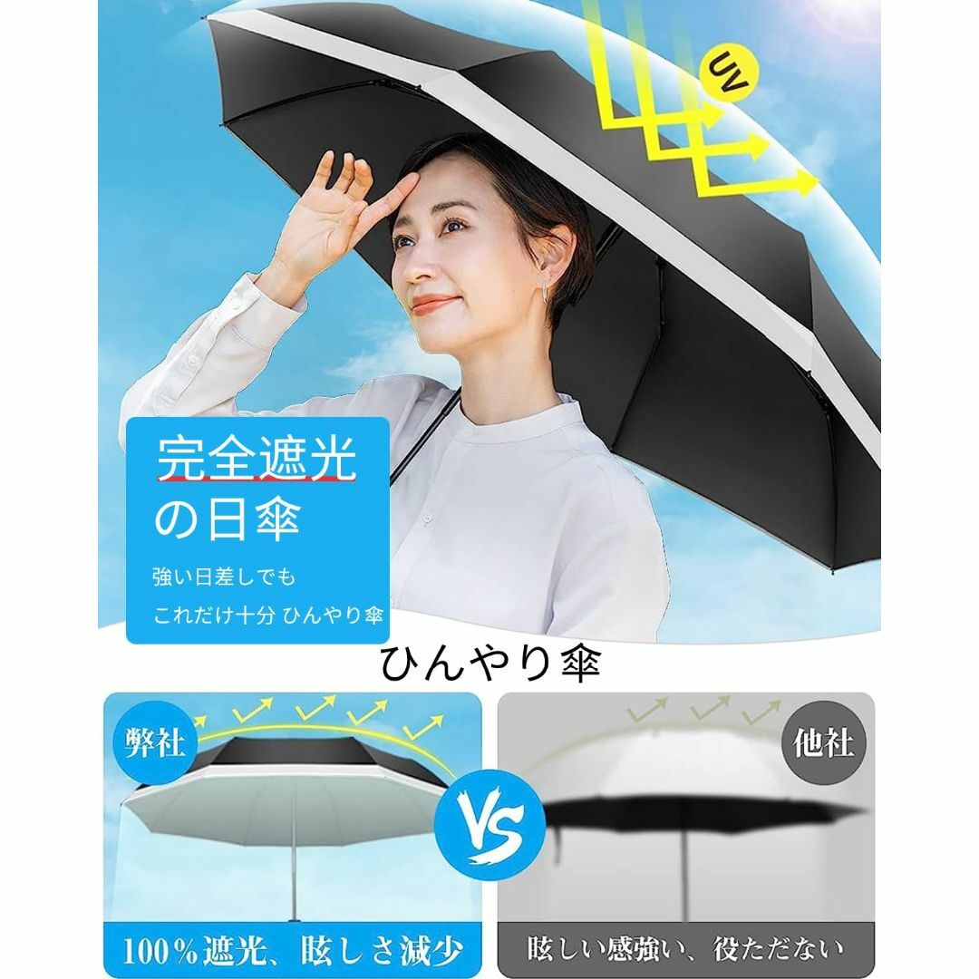 【色: ブルー】DSBWAN 折りたたみ傘 日傘 8本骨 晴雨兼用 ワンタッチ自 メンズのファッション小物(その他)の商品写真