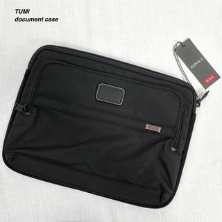 トゥミ(TUMI)の極美品 トゥミ Alpha3 ミディアム ラップトップ カバー クラッチ 黒(ビジネスバッグ)