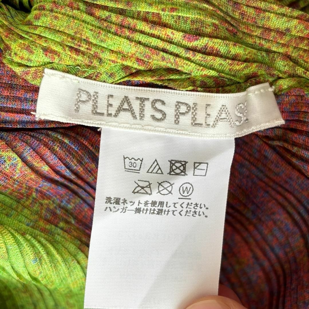 PLEATS PLEASE ISSEY MIYAKE(プリーツプリーズイッセイミヤケ)の極美品 プリーツプリーズ マルチカラー 変形 長袖 お洒落 モード 3 レディースのトップス(Tシャツ(長袖/七分))の商品写真