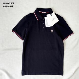 モンクレール(MONCLER)の未使用・タグ付 モンクレール ポロシャツ 半袖 お洒落 シンプル ネイビー S(ポロシャツ)