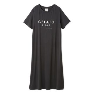 ジェラートピケ(gelato pique)のジェラートピケ　レーヨンロゴワンピース(ルームウェア)