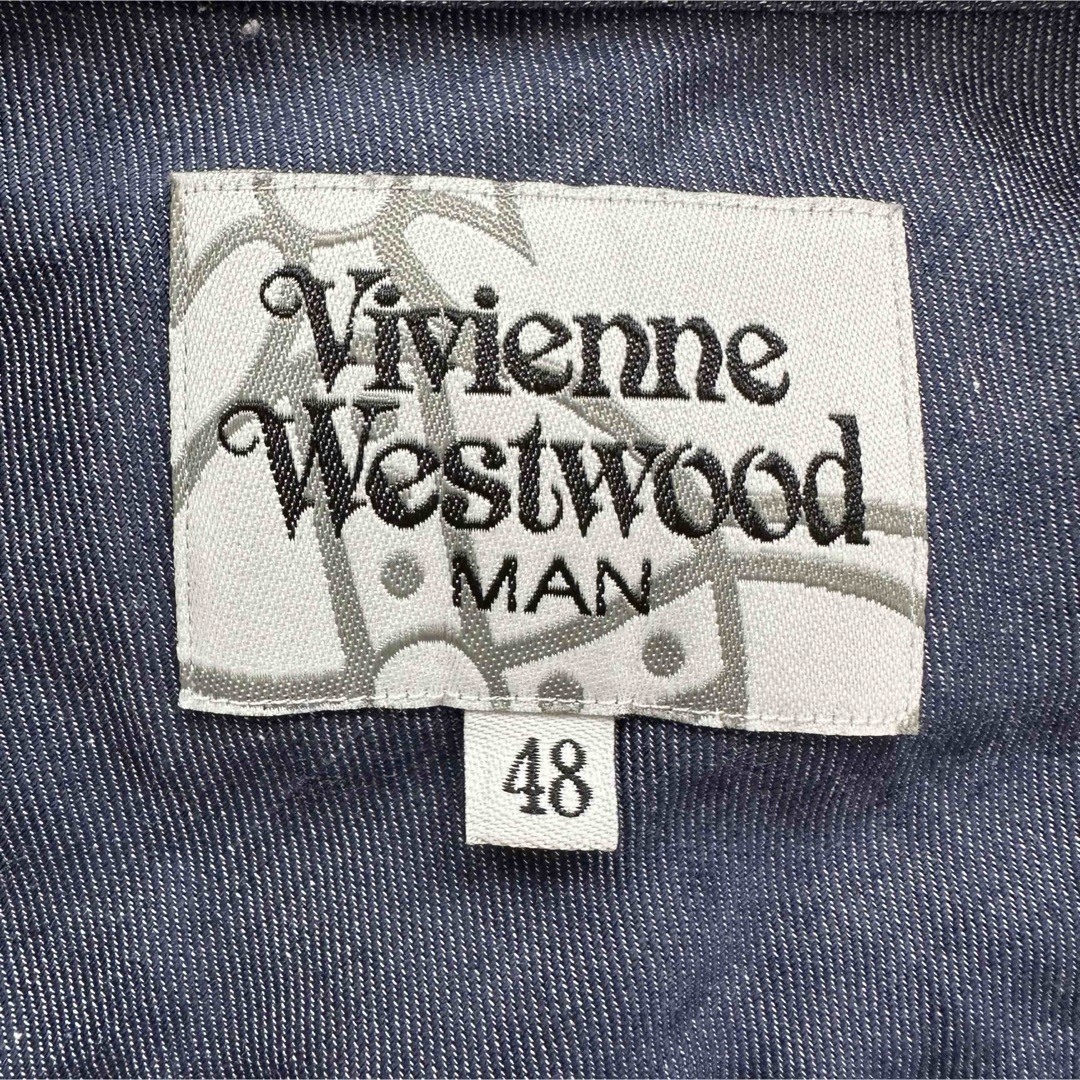 Vivienne Westwood(ヴィヴィアンウエストウッド)の【ヴィヴィアンウエストウッド】デニムシャツ 48 L 半袖 麻 オーブ メンズのトップス(シャツ)の商品写真