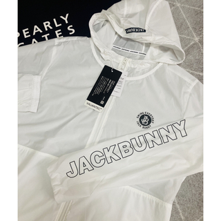 ジャックバニー(JACK BUNNY!!)の新品 パーリーゲイツ ジャックバニー バリアンテックブルゾン(6)サイズLL/白(ウエア)
