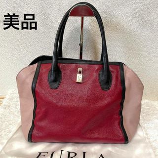 Furla - 美品♪FURLA オリンピア バイカラー レザートートバッグ  A4可能 南京錠