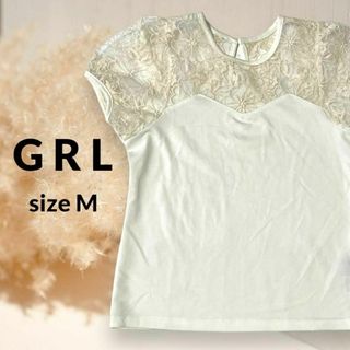 グレイル(GRL)のGRL グレイル カットソー Tシャツ レディース レース オフホワイト M(カットソー(半袖/袖なし))