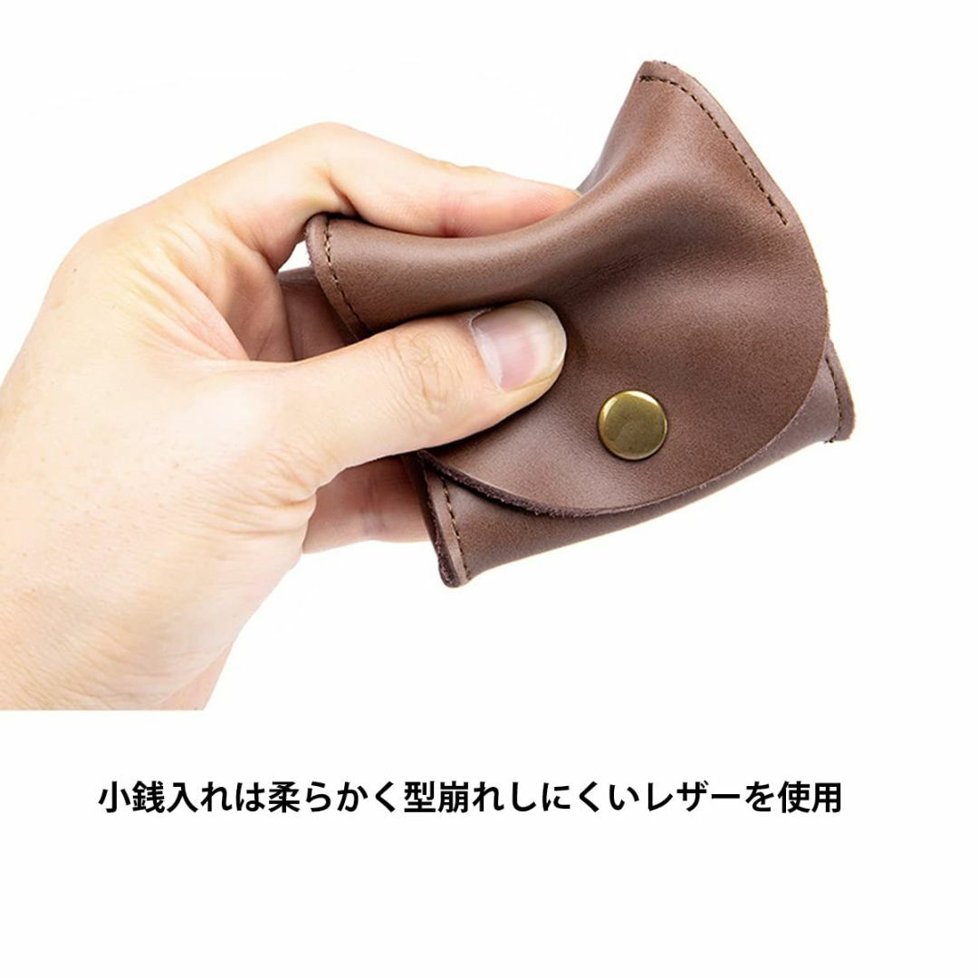 色:Brown小銭入れ メンズ こぜにいれ 本革 ボックス型 小さい 財布  メンズのバッグ(その他)の商品写真