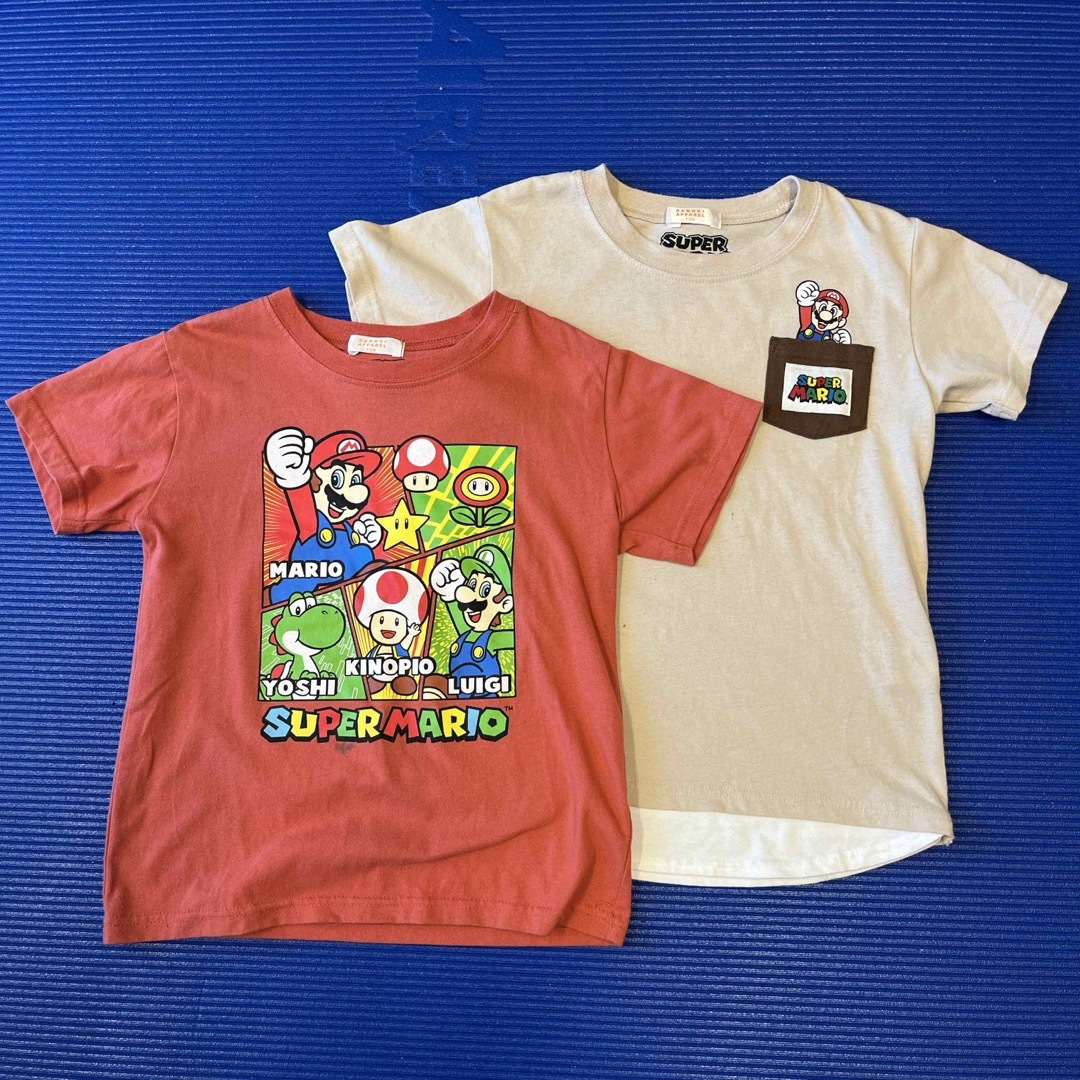 BANDAI(バンダイ)のスーパーマリオTシャツ130２枚 キッズ/ベビー/マタニティのキッズ服男の子用(90cm~)(Tシャツ/カットソー)の商品写真