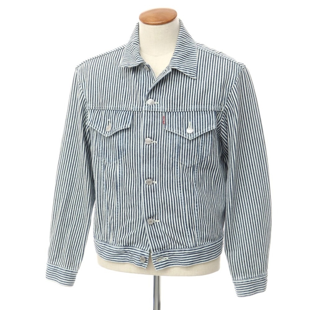 Levi's(リーバイス)の【中古】リーバイス Levi's × NIGO ヒッコリーストライプ Gジャン デニムジャケット ネイビーxホワイト【サイズ40】【メンズ】 メンズのジャケット/アウター(Gジャン/デニムジャケット)の商品写真