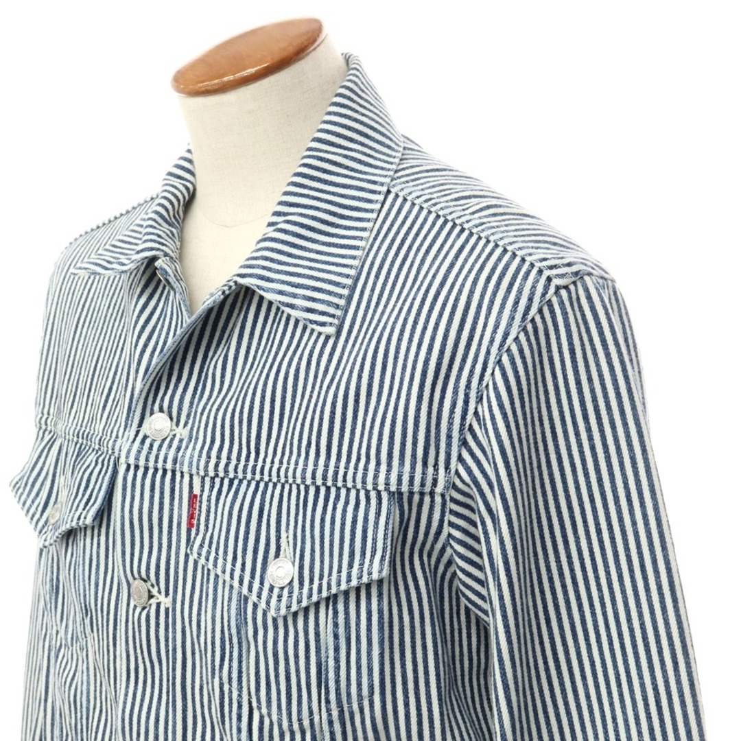 Levi's(リーバイス)の【中古】リーバイス Levi's × NIGO ヒッコリーストライプ Gジャン デニムジャケット ネイビーxホワイト【サイズ40】【メンズ】 メンズのジャケット/アウター(Gジャン/デニムジャケット)の商品写真