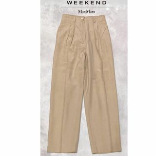 ウィークエンドマックスマーラ(Weekend Max Mara)のMax Mara Weekend リネンワイドパンツ　綺麗目４０　センタープレス(その他)