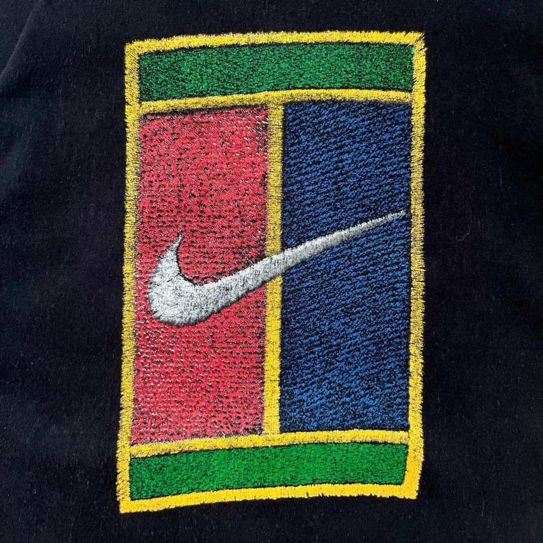 NIKE(ナイキ)の【90sヴィンテージ ナイキ】銀タグ テニス Tシャツ 黒ブラック nike メンズのトップス(Tシャツ/カットソー(半袖/袖なし))の商品写真