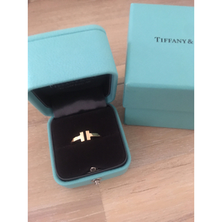 ティファニー(Tiffany & Co.)のティファニー　K18 Tワイヤーリング　10号　正規品　ほぼ未使用(リング(指輪))