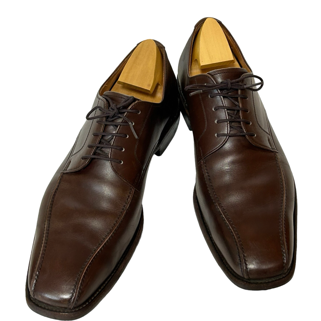 美品スコッチグレインスワールトゥレースアップシューズ　ダークブラウン　F9050 メンズの靴/シューズ(ドレス/ビジネス)の商品写真