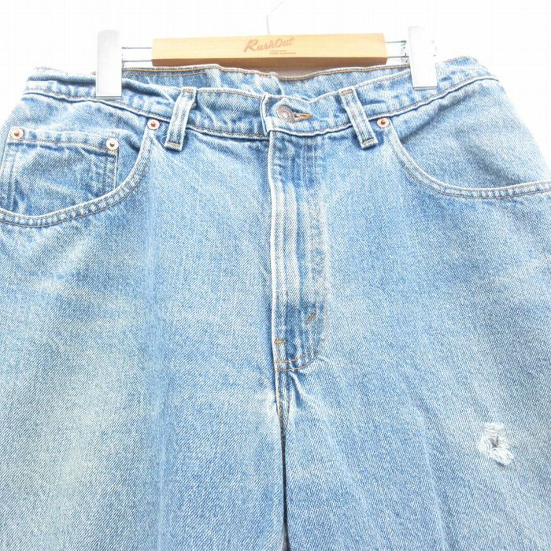 Levi's(リーバイス)のW32★古着 リーバイス Levis 560 ジーンズ メンズ 90年代 90s テーパード ヒゲ コットン USA製 紺 ネイビー デニム 【spe】 24may15 中古 ボトムス ジーパン Gパン ロング パンツ メンズのパンツ(ワークパンツ/カーゴパンツ)の商品写真