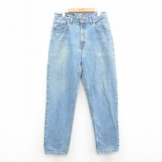 リーバイス(Levi's)のW32★古着 リーバイス Levis 560 ジーンズ メンズ 90年代 90s テーパード ヒゲ コットン USA製 紺 ネイビー デニム 【spe】 24may15 中古 ボトムス ジーパン Gパン ロング パンツ(ワークパンツ/カーゴパンツ)