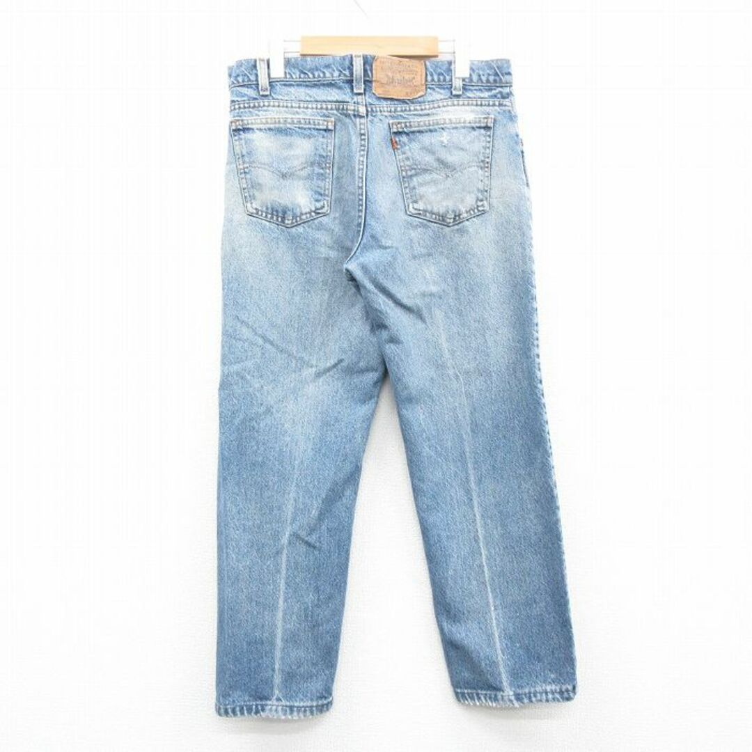 Levi's(リーバイス)のW33★古着 リーバイス Levis 506 ジーンズ メンズ 90年代 90s ヒゲ コットン USA製 紺 ネイビー デニム 24may15 中古 ボトムス ジーパン Gパン ロング パンツ メンズのパンツ(ワークパンツ/カーゴパンツ)の商品写真