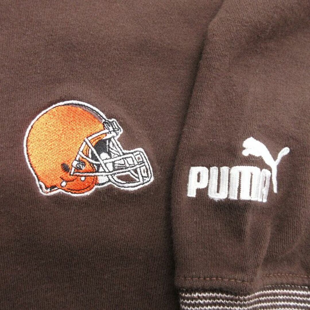 PUMA(プーマ)のXL★古着 プーマ 半袖 ポロ シャツ メンズ 00年代 00s NFL クリーブランドブラウンズ ワンポイントロゴ 大きいサイズ 濃茶 ブラウン アメフト スーパーボウル 24may15 中古 トップス メンズのトップス(ポロシャツ)の商品写真