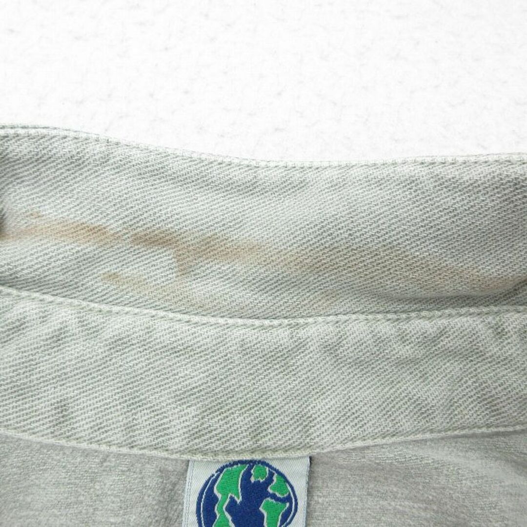 XL★古着 WEK 長袖 シャツ メンズ 90年代 90s 犬 刺繍 大きいサイズ USA製 緑系 グリーン 24may15 中古 トップス メンズのトップス(シャツ)の商品写真