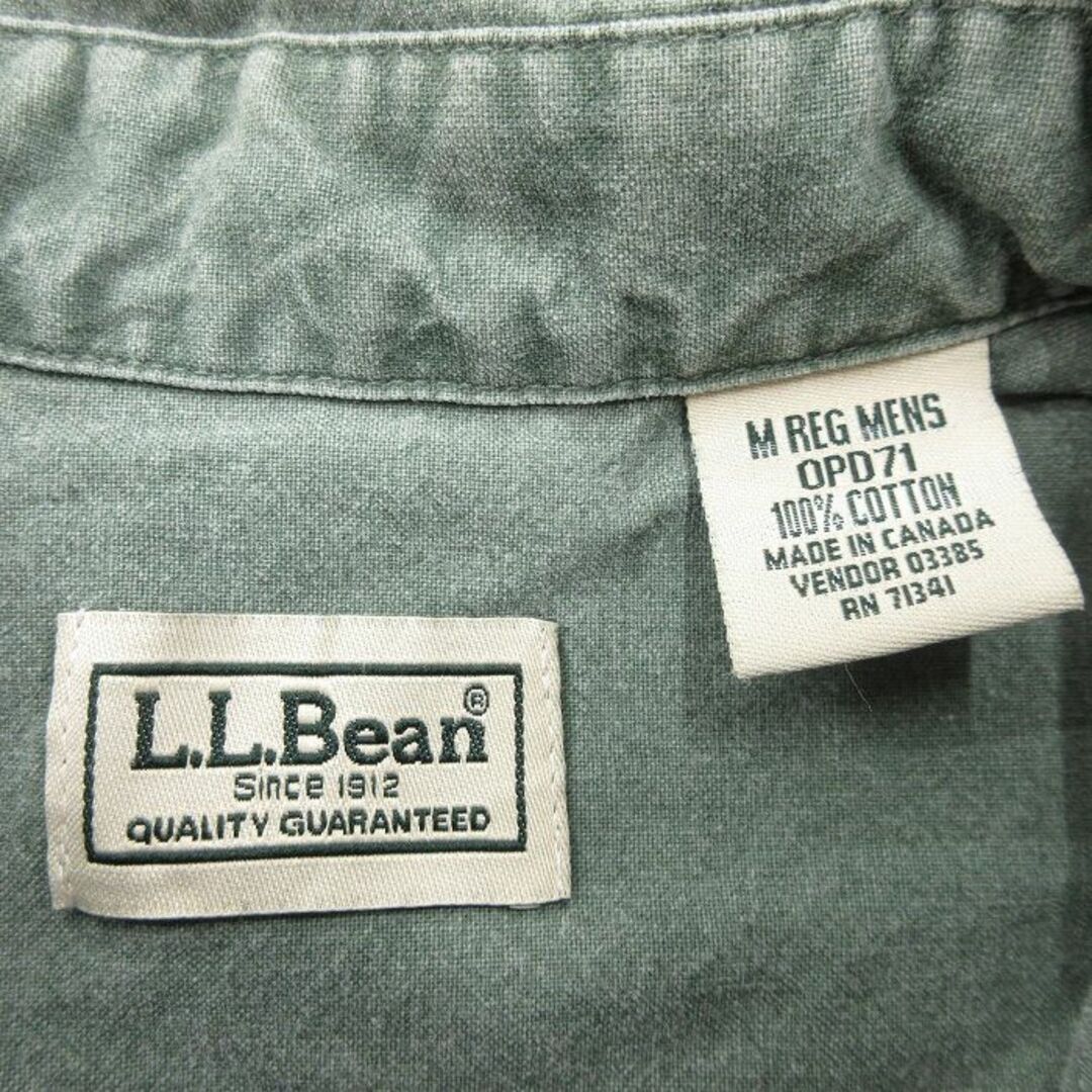 L.L.Bean(エルエルビーン)のL★古着 エルエルビーン LLBEAN 半袖 シャツ メンズ 00年代 00s コットン 緑 グリーン 24may15 中古 トップス メンズのトップス(シャツ)の商品写真