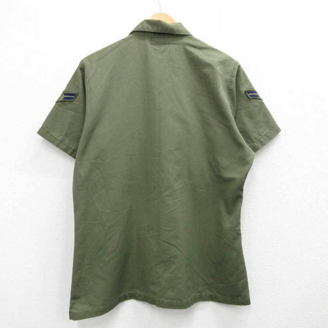 L★古着 半袖 ミリタリー シャツ メンズ 90年代 90s ユーティリティ 緑 グリーン 24may15 中古 トップス メンズのトップス(シャツ)の商品写真