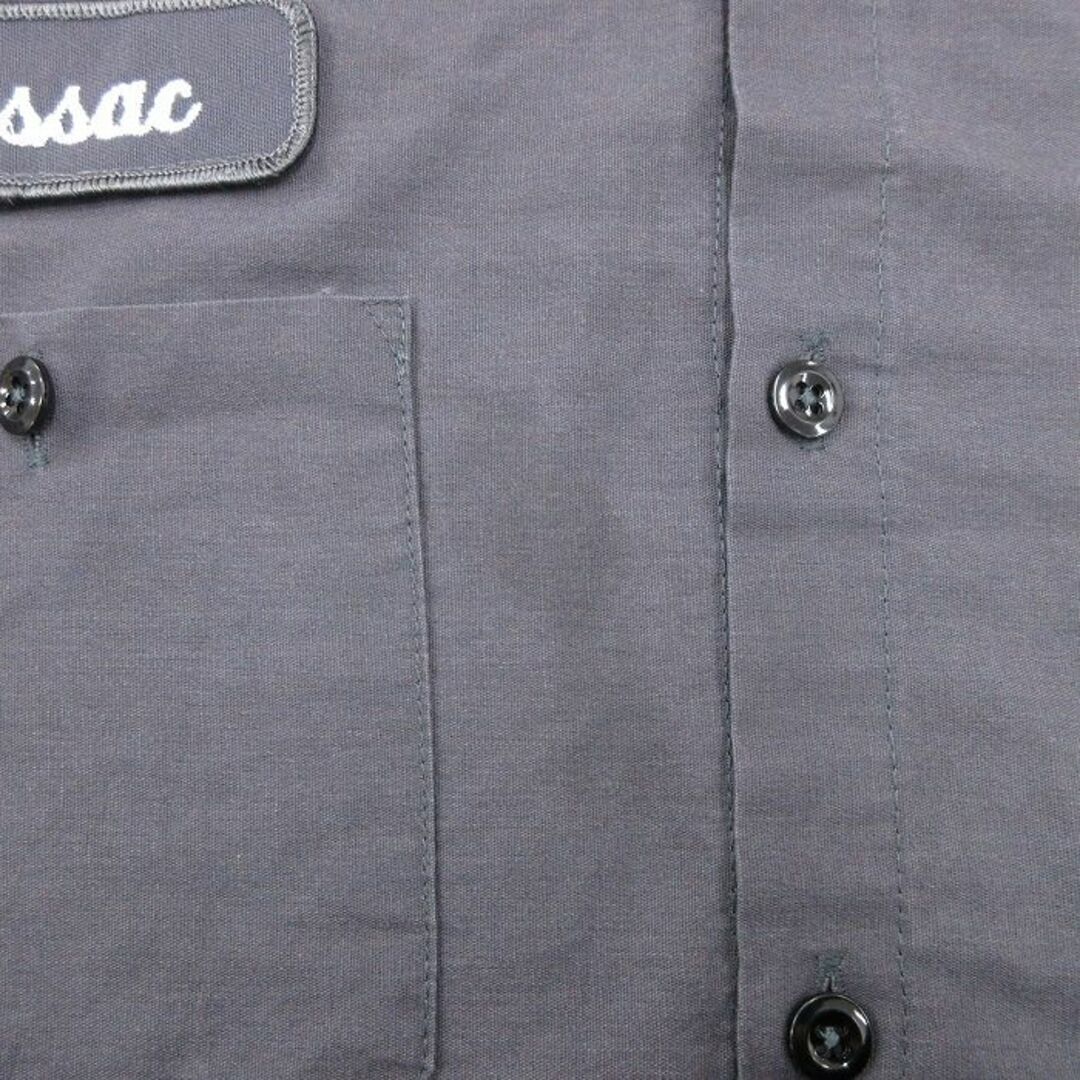 XL★古着 半袖 ワーク シャツ メンズ 大きいサイズ ロング丈 濃グレー 24may15 中古 トップス メンズのトップス(シャツ)の商品写真