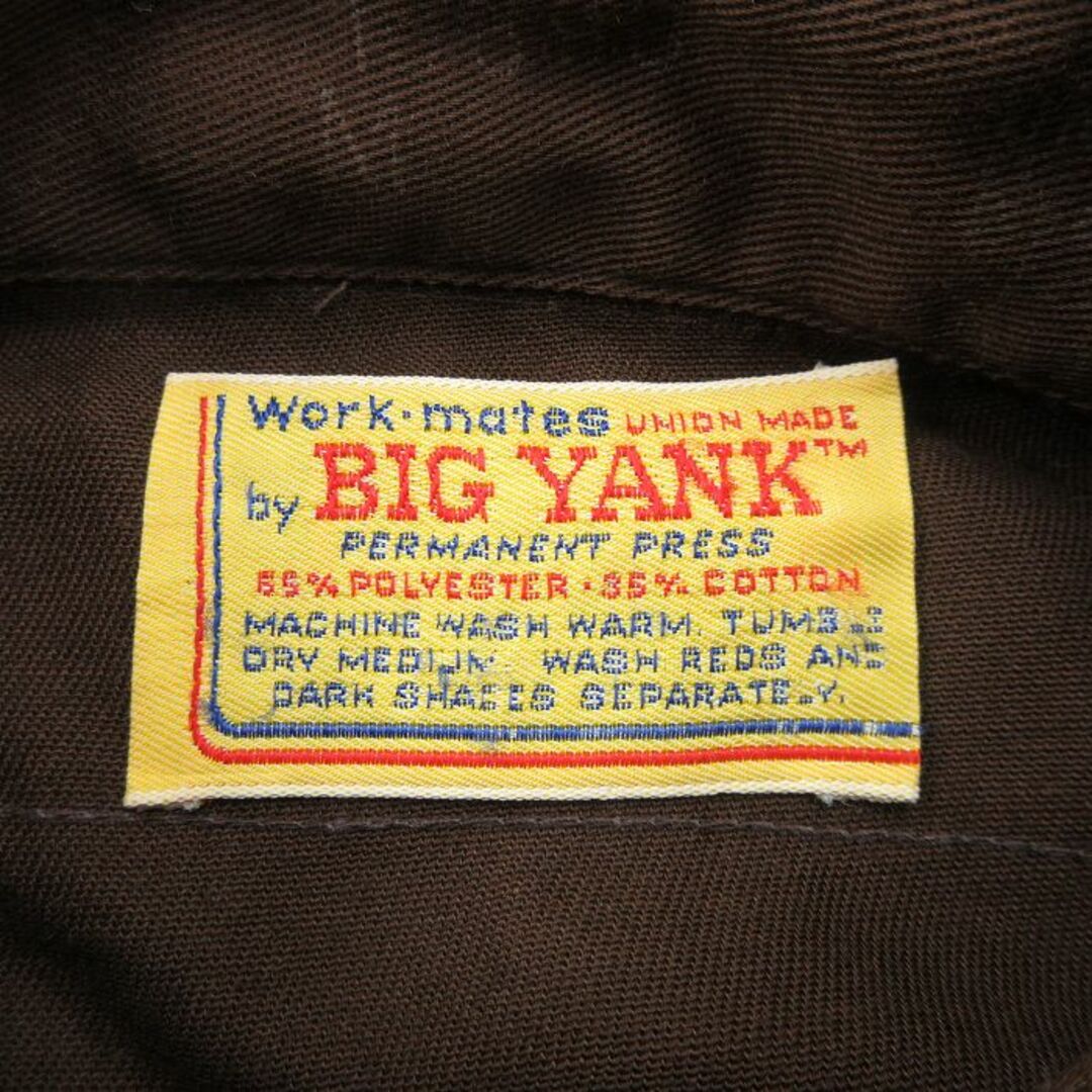 BIG YANK(ビッグヤンク)のL★古着 ビッグヤンク 半袖 ワーク シャツ メンズ 80年代 80s 茶 ブラウン 24may15 中古 トップス メンズのトップス(シャツ)の商品写真