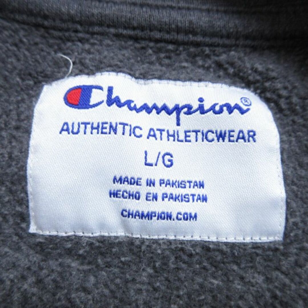 Champion(チャンピオン)のXL★古着 チャンピオン Champion 長袖 スウェット メンズ ワンポイントロゴ クルーネック 濃グレー 霜降り 24may15 中古 スエット トレーナー トップス メンズのトップス(パーカー)の商品写真