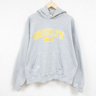 チャンピオン(Champion)のXL★古着 チャンピオン Champion 長袖 スウェット パーカー メンズ 00年代 00s ブルックリン 大きいサイズ グレー 霜降り 24may15 中古 スエット トレーナー トップス(パーカー)