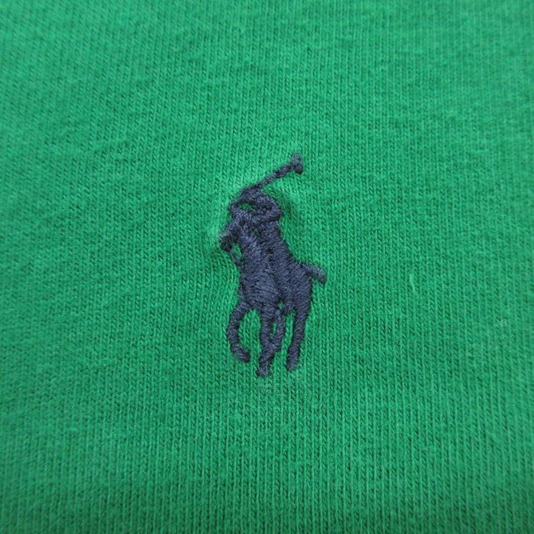 Ralph Lauren(ラルフローレン)のXL★古着 ラルフローレン Ralph Lauren 長袖 ブランド Tシャツ メンズ 90年代 90s ワンポイントロゴ ツートンカラー ラグラン 大きいサイズ コットン クルーネック 緑他 グリーン 24may15 中古 メンズのトップス(Tシャツ/カットソー(半袖/袖なし))の商品写真