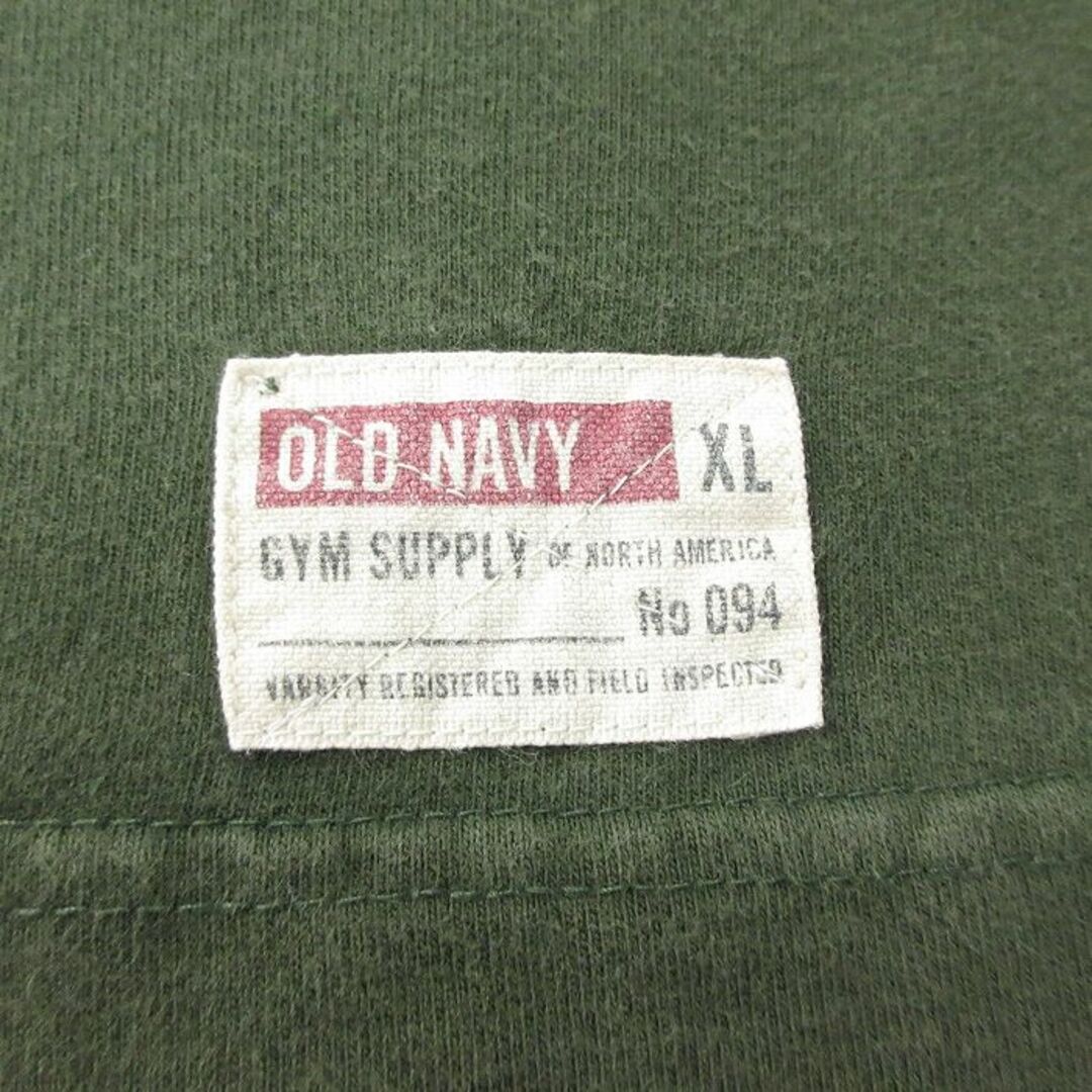 Old Navy(オールドネイビー)のXL★古着 オールドネイビー 半袖 ビンテージ フットボール Tシャツ メンズ 00年代 00s 無地 大きいサイズ コットン クルーネック 濃緑 グリーン 24may15 中古 メンズのトップス(Tシャツ/カットソー(半袖/袖なし))の商品写真