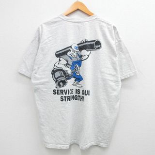 XL★古着 半袖 ビンテージ Tシャツ メンズ 00年代 00s DS 男性 大きいサイズ クルーネック 薄グレー 霜降り 24may15 中古(Tシャツ/カットソー(半袖/袖なし))