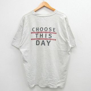 XL★古着 半袖 ビンテージ Tシャツ メンズ 00年代 00s CHOOSE 大きいサイズ クルーネック 薄グレー 霜降り 24may15 中古(Tシャツ/カットソー(半袖/袖なし))