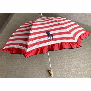 ラルフローレン(Ralph Lauren)のラルフローレン⚫︎ボーダー⚫︎フリル⚫︎ホースマーク⚫︎日傘⚫︎1級遮光(傘)
