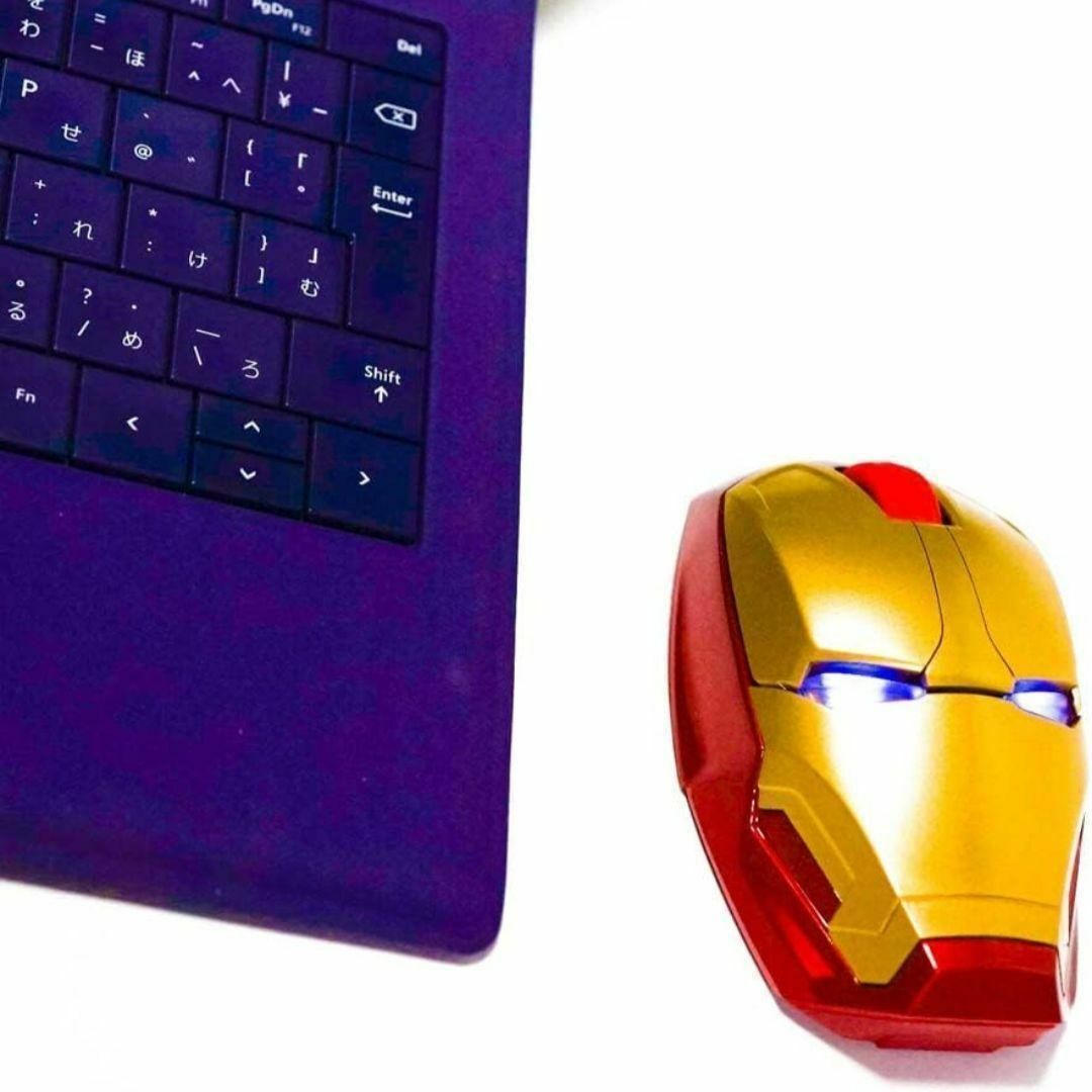 ワイヤレス USB 無線 MARVEL スパイダーマン LED ゲーミングマウス スマホ/家電/カメラのPC/タブレット(PC周辺機器)の商品写真