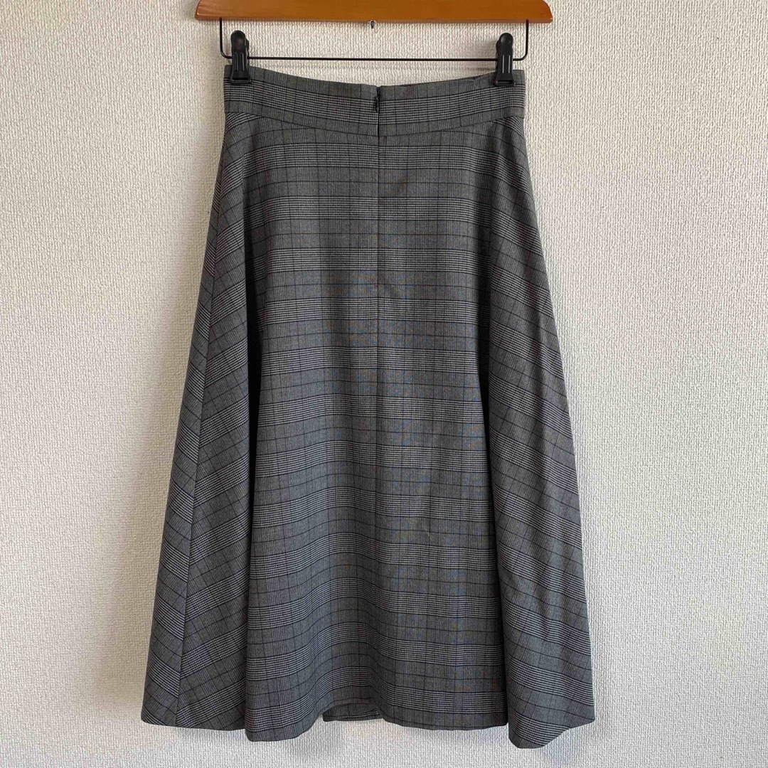 ANAYI(アナイ)のアナイ ロングスカート 38 W68 グレー チェック  未使用に近い DMW レディースのワンピース(ロングワンピース/マキシワンピース)の商品写真