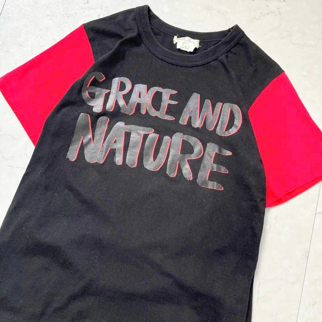 COMME des GARCONS(コムデギャルソン)の【コムデギャルソン】AD2006 切り替え プリント Tシャツ カットソー黒赤 レディースのトップス(Tシャツ(半袖/袖なし))の商品写真