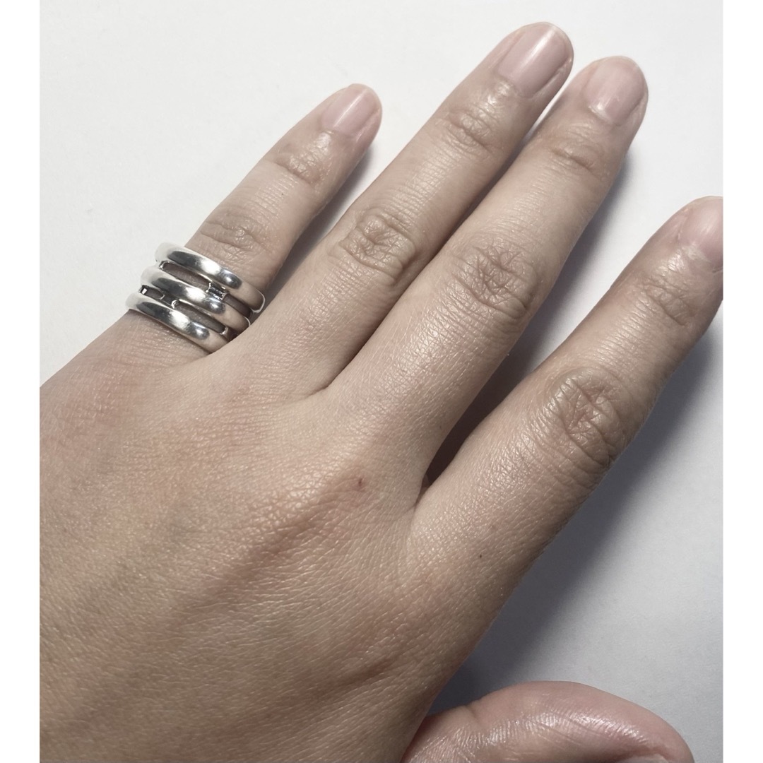 シルバー925 三段　シンプル　プレーン　ギフト　11号　YQ73Zxc5銀指輪 メンズのアクセサリー(リング(指輪))の商品写真