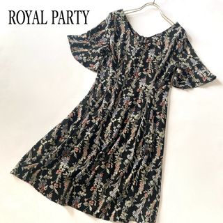 ロイヤルパーティー(ROYAL PARTY)のROYAL PARTY 袖フレア タック ワンピース ミニワンピース 花柄(ミニワンピース)