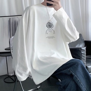 ユニセックス　長袖　ゆったり　ホワイト　バックプリント　　オーバーサイズ　(Tシャツ/カットソー(七分/長袖))