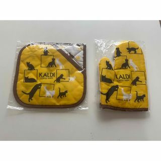 カルディ(KALDI)の新品未使用　カルディ　鍋つかみ　ミトン　猫(収納/キッチン雑貨)