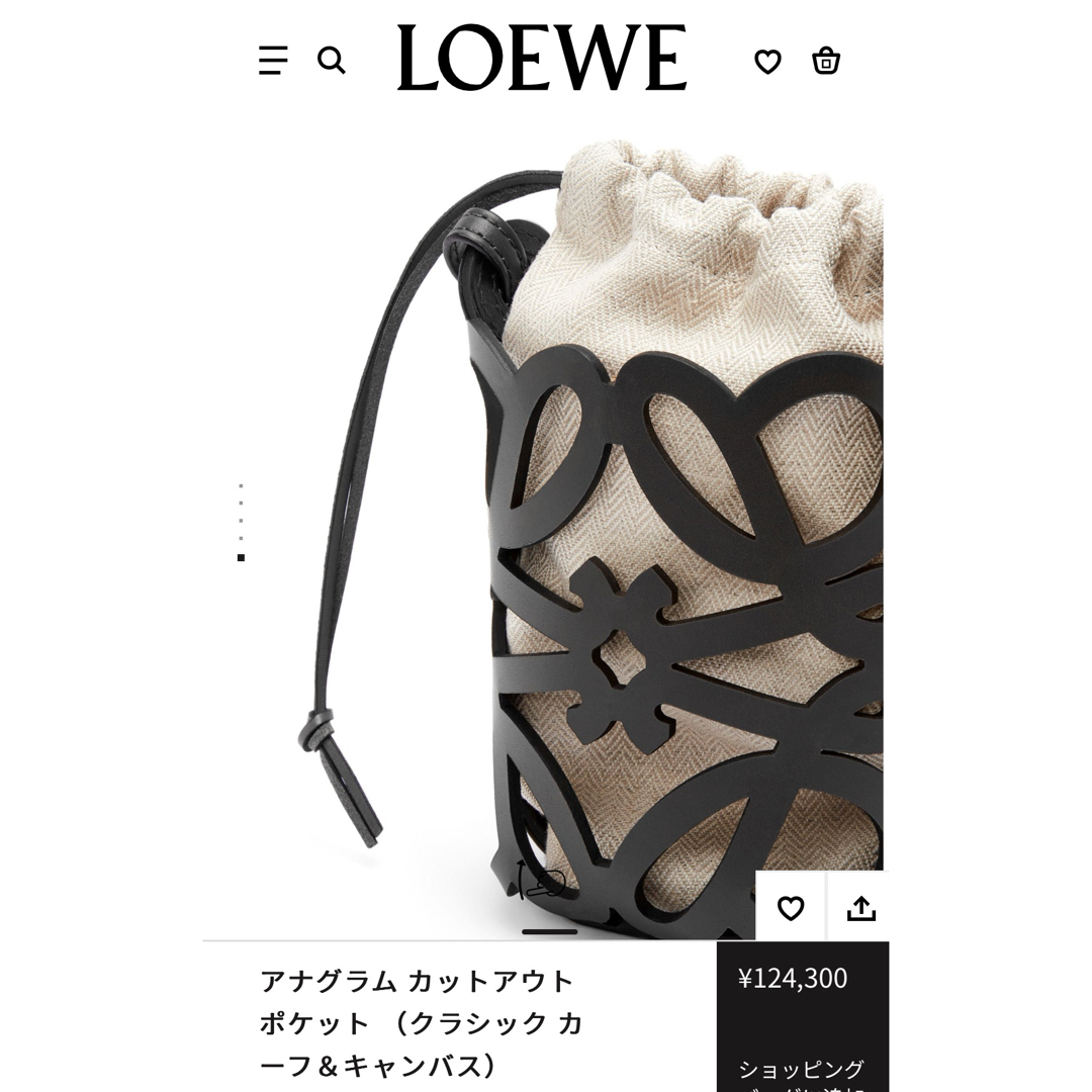 LOEWE(ロエベ)の伊勢丹購入レシートあり！ロエベ  バッグ アナグラムカットアウトポケット レディースのバッグ(ショルダーバッグ)の商品写真